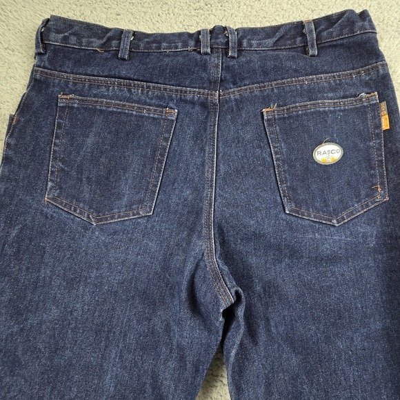 Rasco Mens 38X34 FR Flame Resistant Work Blue Jeans Dark‎ Wash - Picture 12 of 16